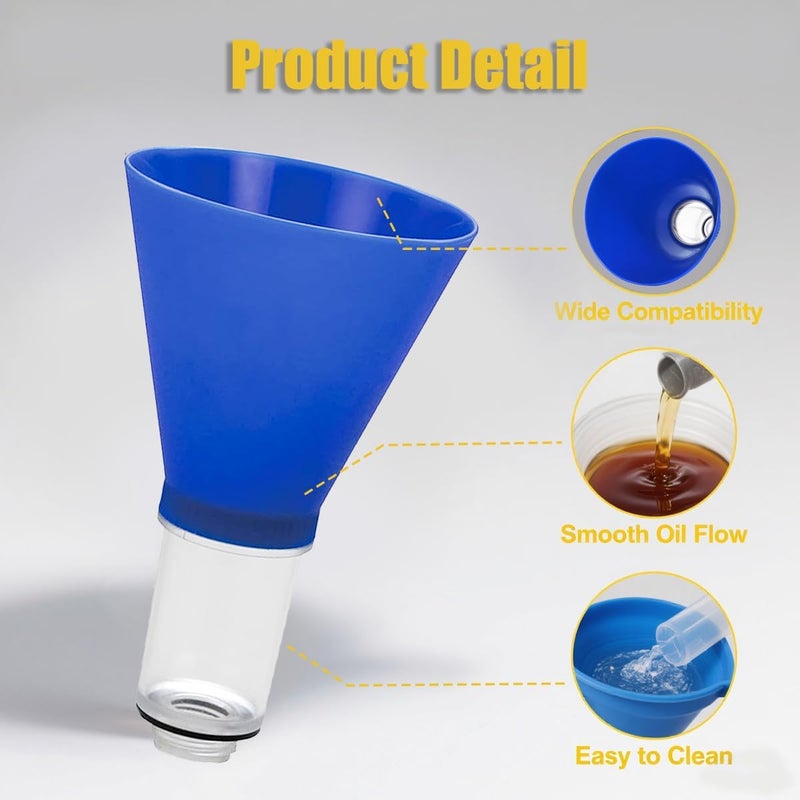 FALVFUN Car Engine Oil Funnel, Vehicle Threaded Locking No Spill Spout Directly into Filler Funnel, Automotive Diesel Change Tool Accessories, Compatible with Avalon Tercel Venza - Image 5